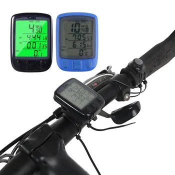 

2018 563B Waterproof LCD Display Cycling Bicycle Wired Computer Odometer Speedometer Waterproof Speedometer with Green Backlight