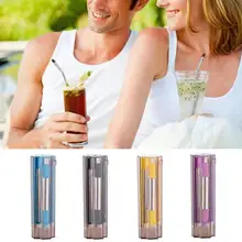 Складная Силиконовая соломинка из нержавеющей стали, многоразовая Складная соломинка для питья с упаковочной коробкой и щеткой для чистки напитков для путешествий