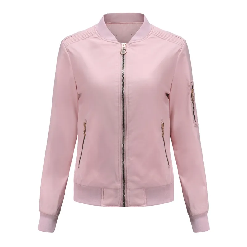 

New In Fashion Women's Jackets 2023 Spring Autumn Clothes Casual Baseball Coat Female Solid Color Basic Jacket Outerwear