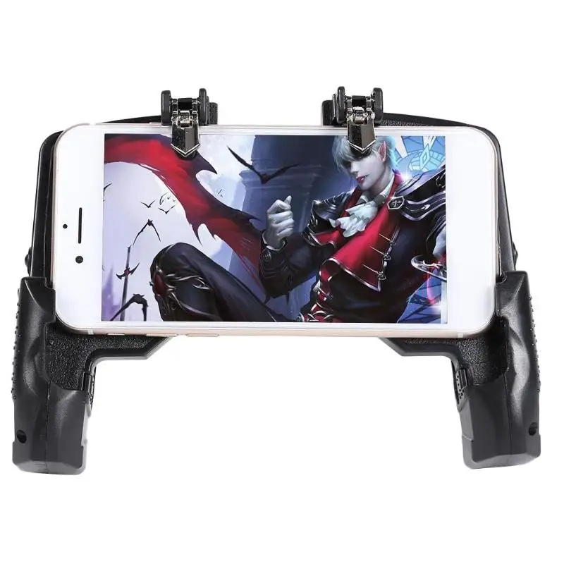 

K21 Mobile Gamepad Four Fingers Ergonomic Grip PUBG Game Controller Metal Trigger Joystick for iOS Android Phone 4.7-6.5 inches