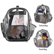 Pet carriers dog cat travel bag transparent space backpack pet outdoor chest bag breathable school bag pet backpack with mat