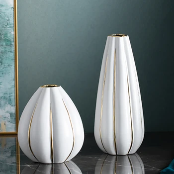 

Nordic Luxury Phnom Penh Ceramic Pumpkin Vase Decoration Simple Home Green Flower Arrangement Modern Home Decoration Accessories