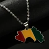 Stainless Steel Guinea Map & Flag Pendant Necklaces for Women Men Jewelry Map Of Guinea Necklaces Guinee 4