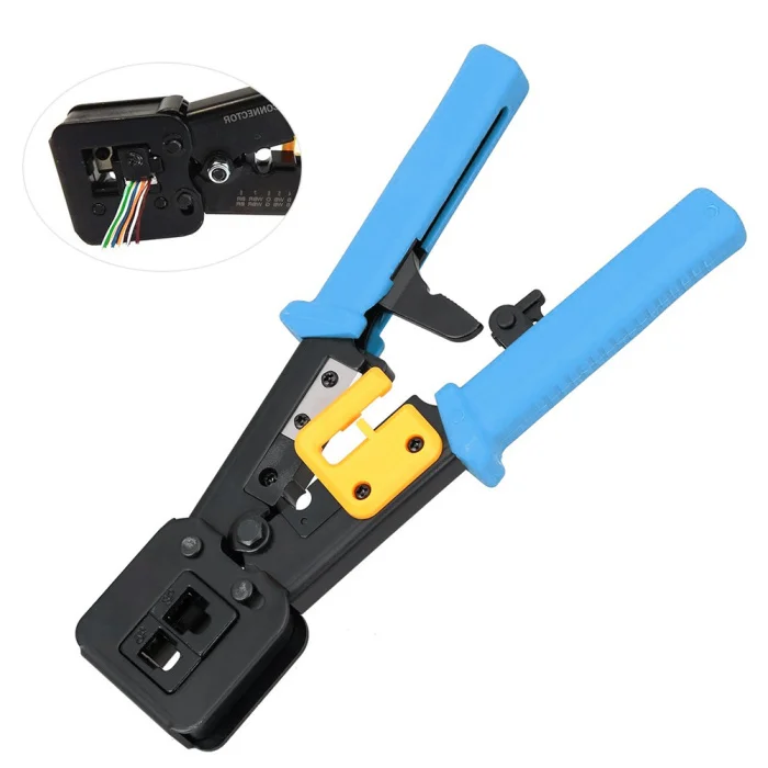 RJ45 сети плоскогубцы обжимной инструмент мульти-функциональный кабель Резак для пирсинга с украшением в виде кристаллов головки плоскогубцы_ недель