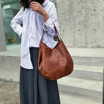 

Bag Women's Leather Handbag Vintage Shoulder Fashion Dumplings Purses and Handbags Large Capacity Crossbody Bags for Women