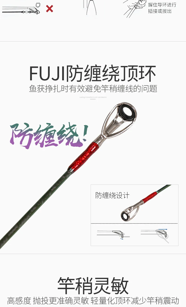 Fishing Rod Lurestar Fuji Guides High Carbon Bass Rod Lure 1.98M-2.58M Spinning/Casting Fishing Rod ML/M actiong