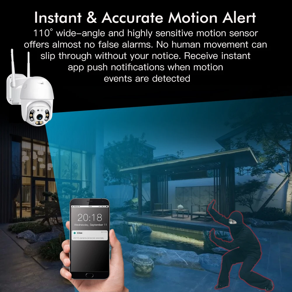 SDETER 1080P PTZ Security Camera IP Outdoor Speed Dome Wireless WIFI Camera CCTV Pan Tilt 4XZoom IR - 33040443980  SDETER 1080P PTZ Security Camera IP Outdoor Speed Dome Wireless WIFI Camera CCTV Pan Tilt 4XZoom IR - 33040443980