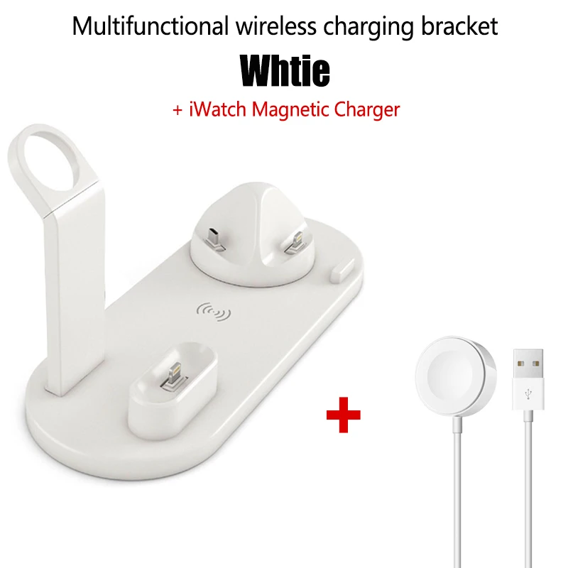 Беспроводной держатель зарядного устройства 3 в 1 для iPhone X Xs huawei Xiaomi samsung Apple Watch Series 4 3 2 1 Airpods док-станция для зарядки - Цвет: White Watch Charge