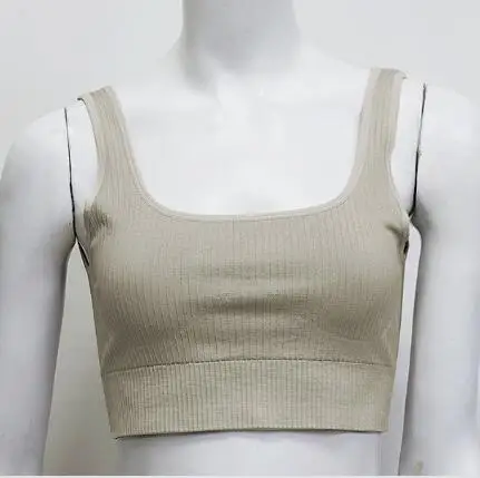 YS33 khaki bra Женский бесшовный костюм для йоги, спортивная одежда для фитнеса, спортивный комплект для женщин, комплект из 2 предметов для занятий йогой, спортивный комплект из бюстгальтера и леггинсов - Цвет: YS33 khaki bra