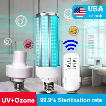 

Instock 60W UV Germicidal Light Led UVC Light Bulb E27 Germicidal Lamp Remote Control Timing Killing Virus Mite Bacteria