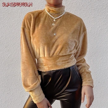 

RAISEVERN Elegant Short Women's Sweater Turtleneck Long Sleeve Camel Pullovers Sweaters Female 2019 Fashion Autumn Winter Warm