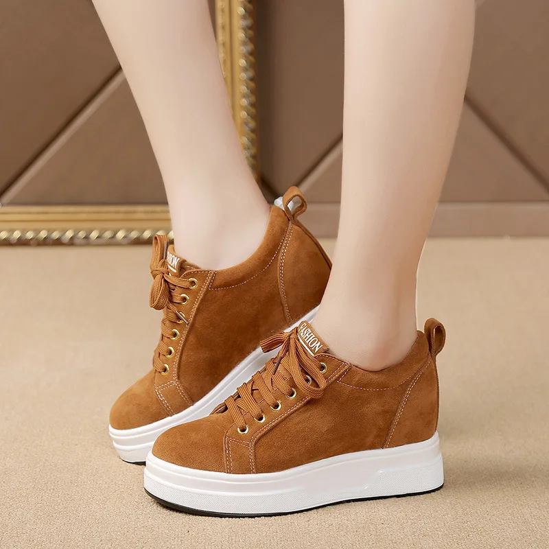 

2019 Winter Shoes Women Sneakers Height Increasing Shoes Casual Woman Platform Shoes Warm Winter Ladies Flats Shoes A1754