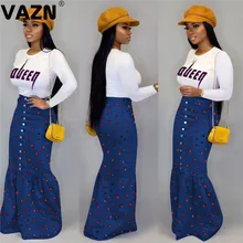 VAZN дизайн Pring сексуальный женский светильник длинная уличная юбка с оборками и высокой талией юбка с оборками юбки