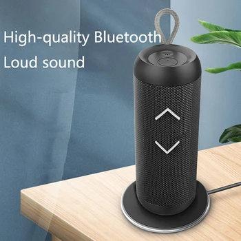

Bluetooth Speaker Waterproof TWS Wireless Charging Fabric pair box portable cylindrical small speaker 3D stereo sound Music