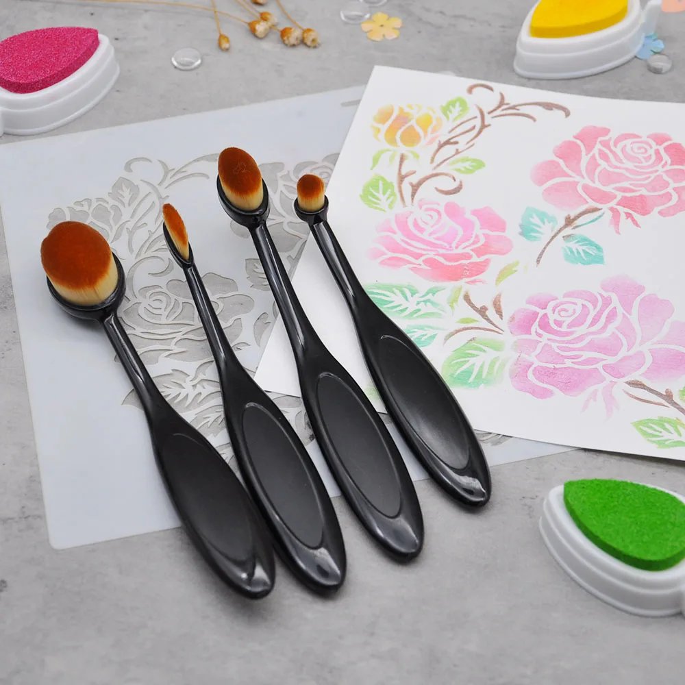 Qitai-stencils colorir ferramentas para pintura, modelo de