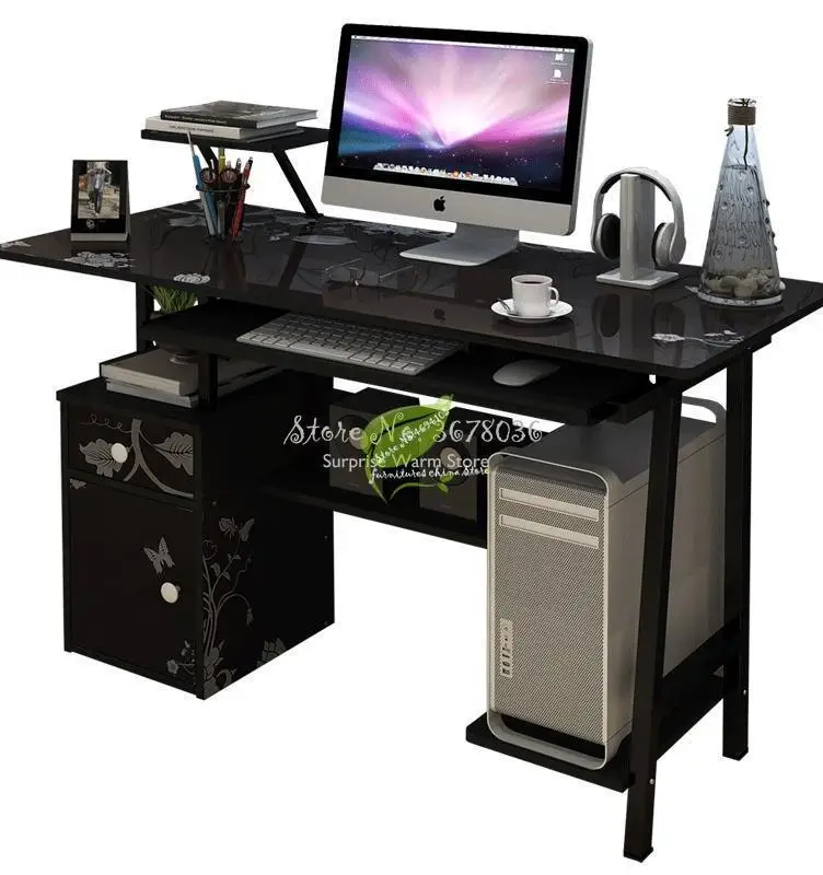 Large Computer Table Professional Gaming Table With Locker Drawer