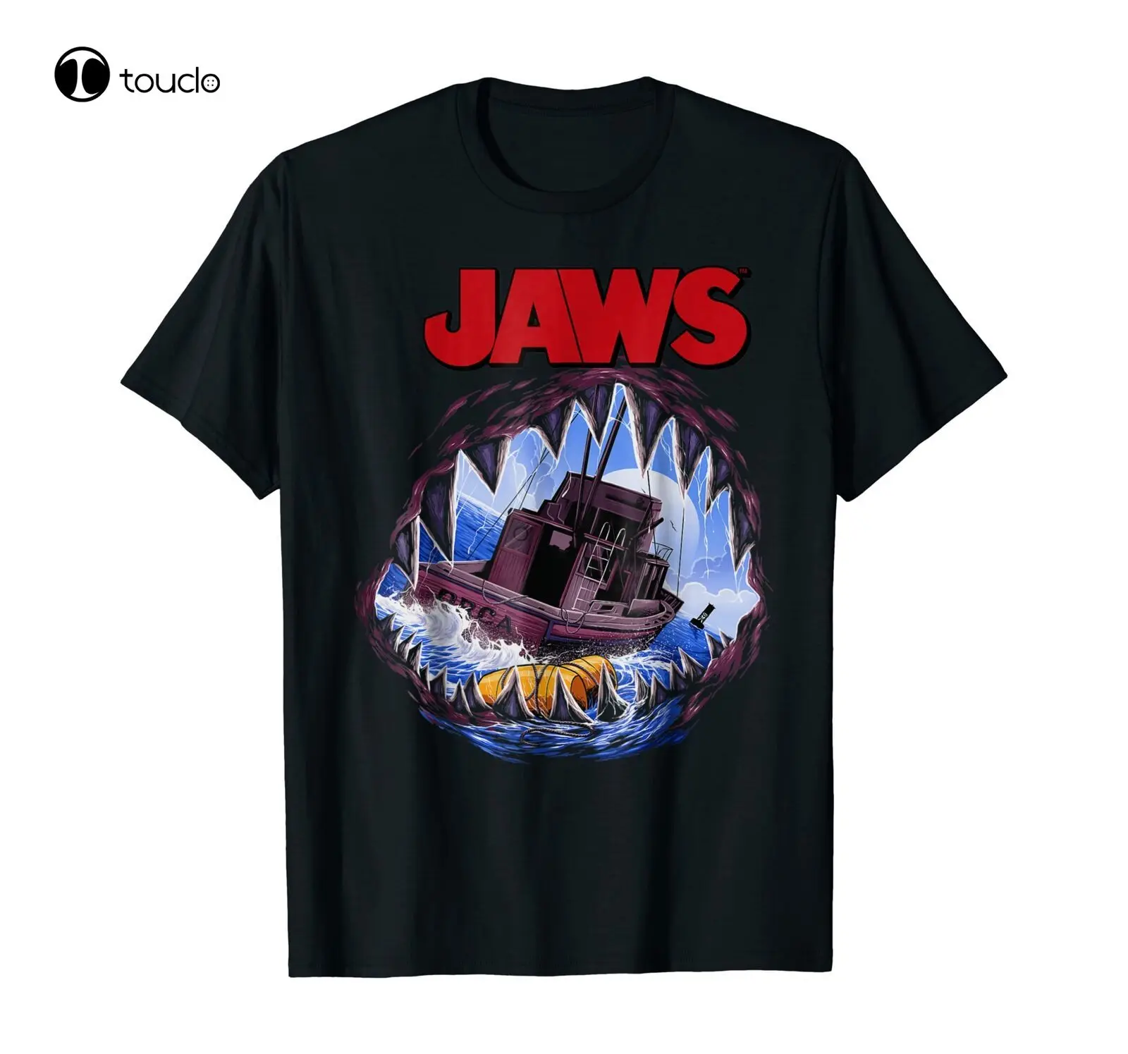 

Jaws Mouth View Of Orca Poster Style T-Shirt Black S-3Xl