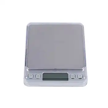 

Digital Scale Stainless Steel Small And Lightweight Food Scale with Two Platform Tray Portable with Blue Background Light for