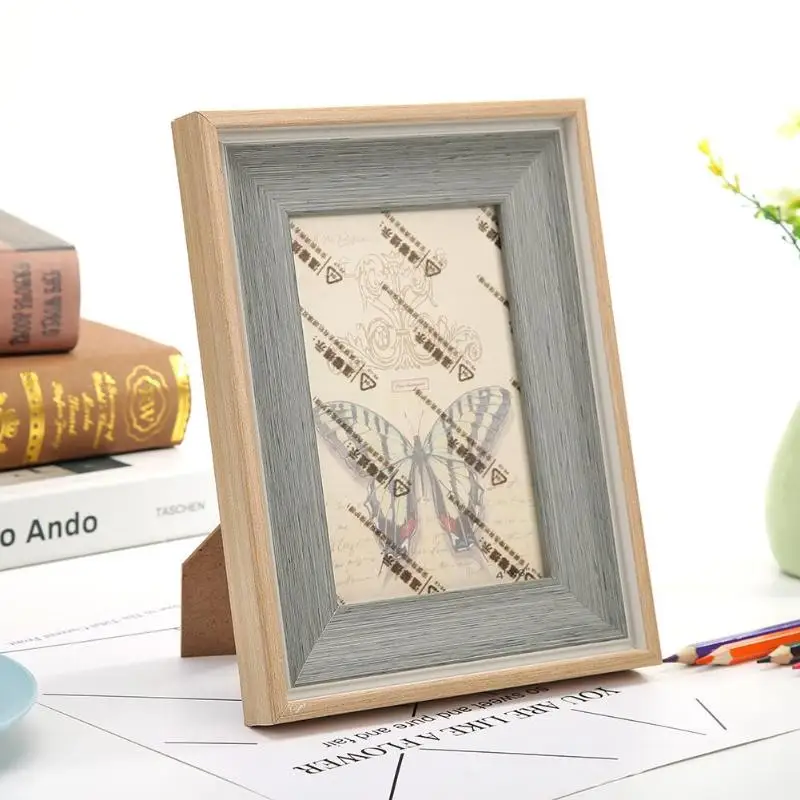 DIY Настольная фоторамка имитация дерева Влагостойкие Украшения 3D Поддержка