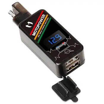 

MOTOPOWER MP0620 4.2Amp Motorcycle Dual USB Charger Kit SAE to USB Adapter Cable Phone Tablet GPS Charger LED Voltage Display