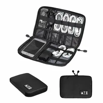 

Travel Closet Organizer Case for Headphones Storage Bag Digital Portable Zipper Accessories Charger Data Cable USB 25x18x2cm