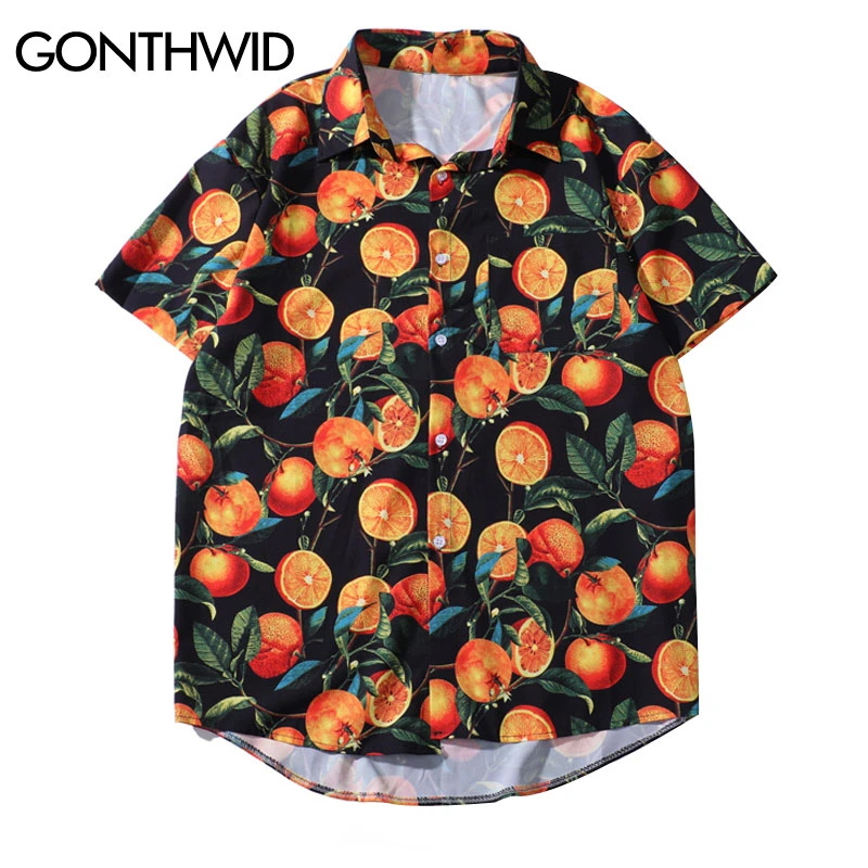 men's shirt with oranges