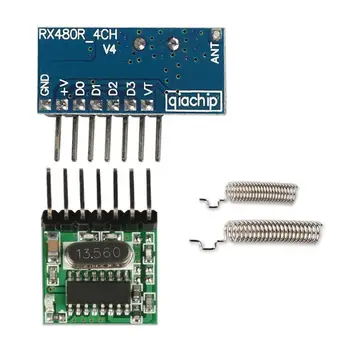 

200Set 433Mhz Wireless Receiver Transmitter Remote Control Learning Code 1527 Decoder Module 4 CH output Learning Button