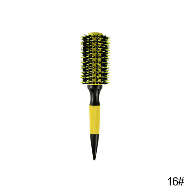 Sizes Professional Round Hair Comb Hairdressing Curling Hair Comb Wooden with Boar Bristle Mix Nylon Comb Salon Styling Tools