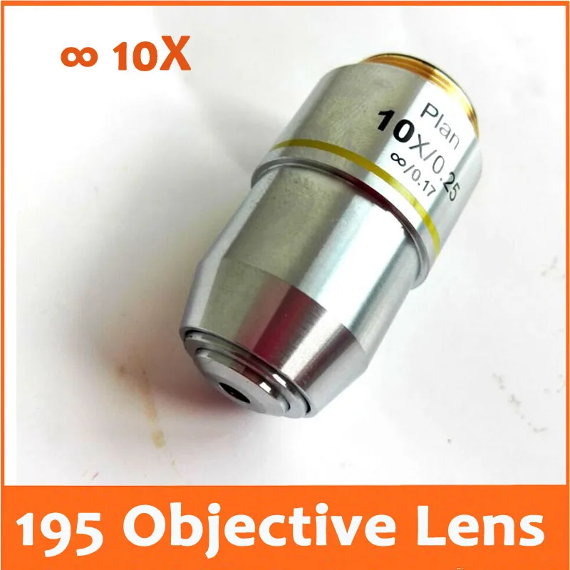 

10X L=195 Infinity Plan Achromatic Objective Lens for Educational Lab Medical Bio-Microscope Biological Microscope 20.2mm