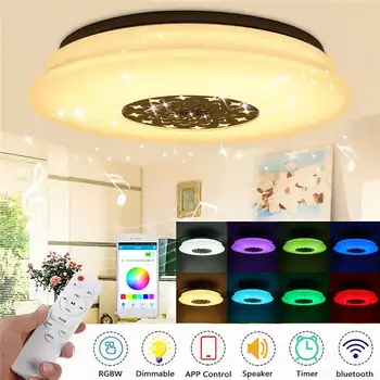 

120W LED Music Ceiling Light RGB bluetooth Speaker Lamp Home Party Bedroom APP/Remote Control Dimmable Smart Colorful Light