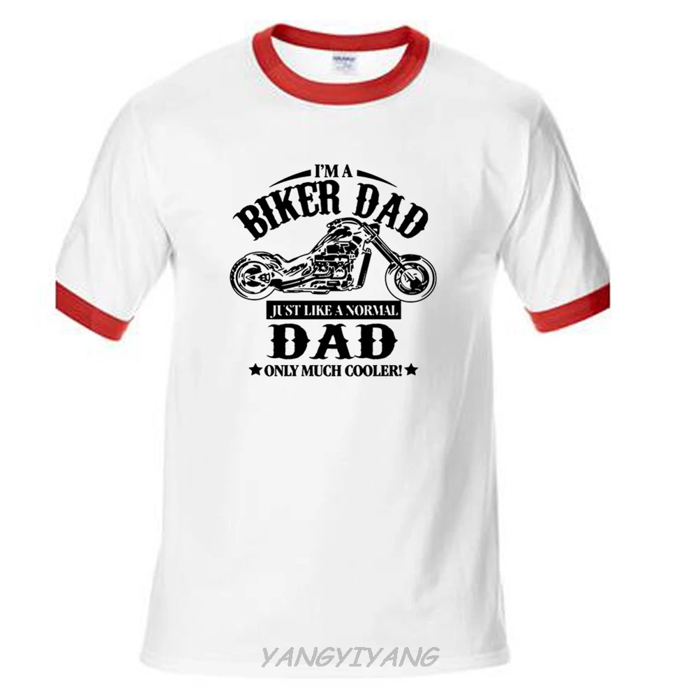 Cool Men T-shirt Biker Dad Mens Motorcycle T Shirt- Christmas Gift for Dad ringer t