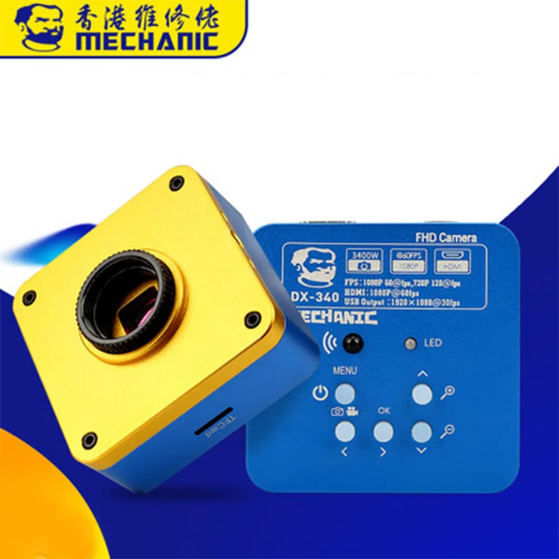 MECHANIC Microscope Camera DX-340 34 Million Pixel Industrial Grade HDMI USB Simultaneous Output motherboard Chips Phone | Инструменты