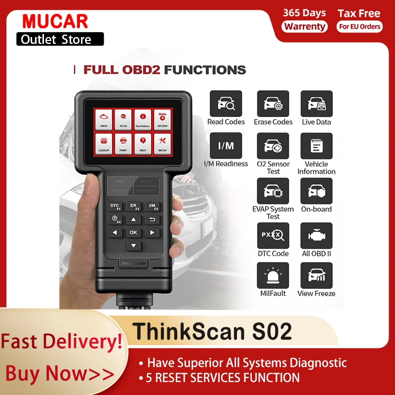 THINKCAR ThinkScan S02 OBD2 Full System Diagnostic Code Reader for BMW Oil/Brake/SAS/ETS/DPF Reset EOBD Scanner Auto Car Tool | Автомобили