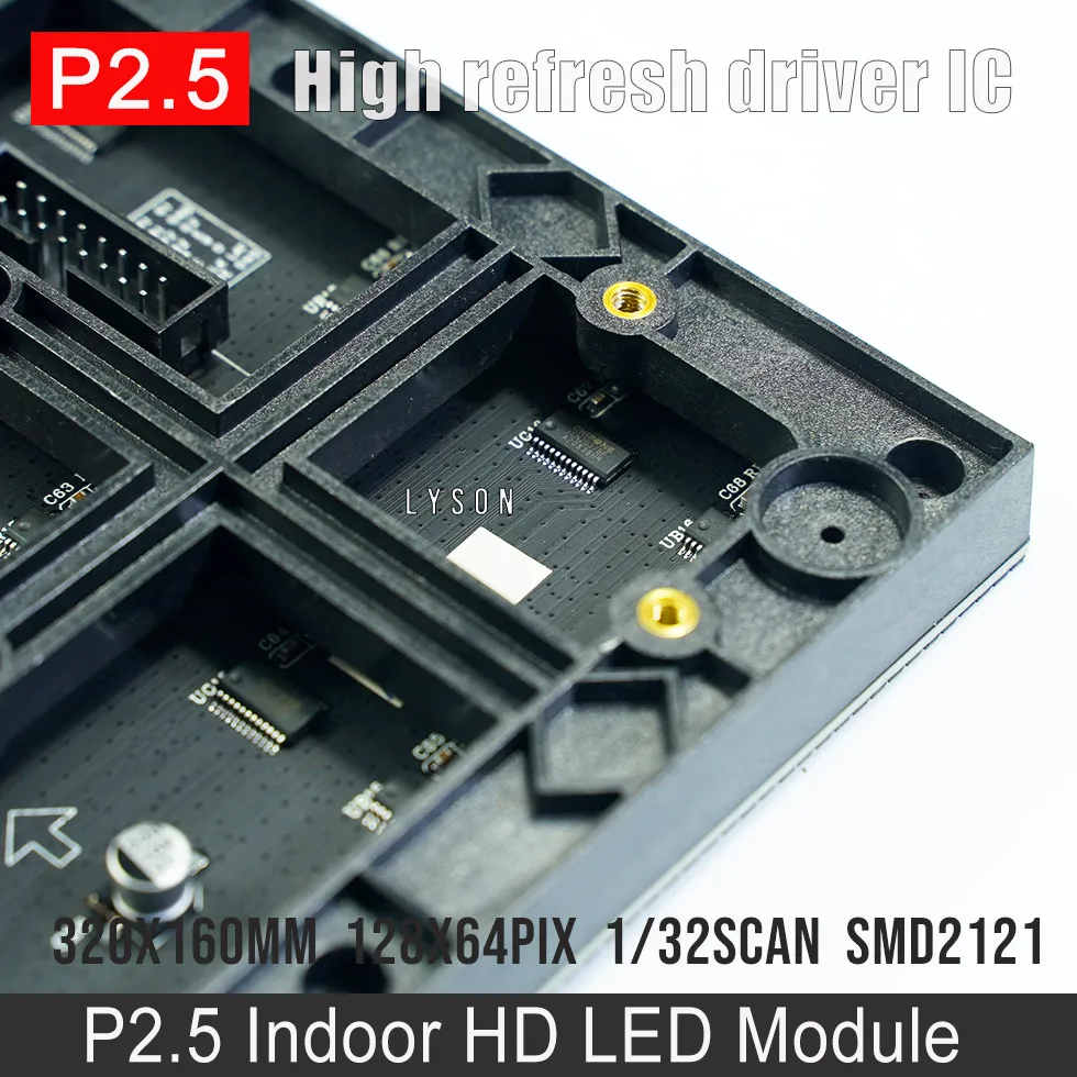 P2.5 комнатный SMD2121 полноцветный светодиодный дисплей модуль 1/32 сканирование 320x160