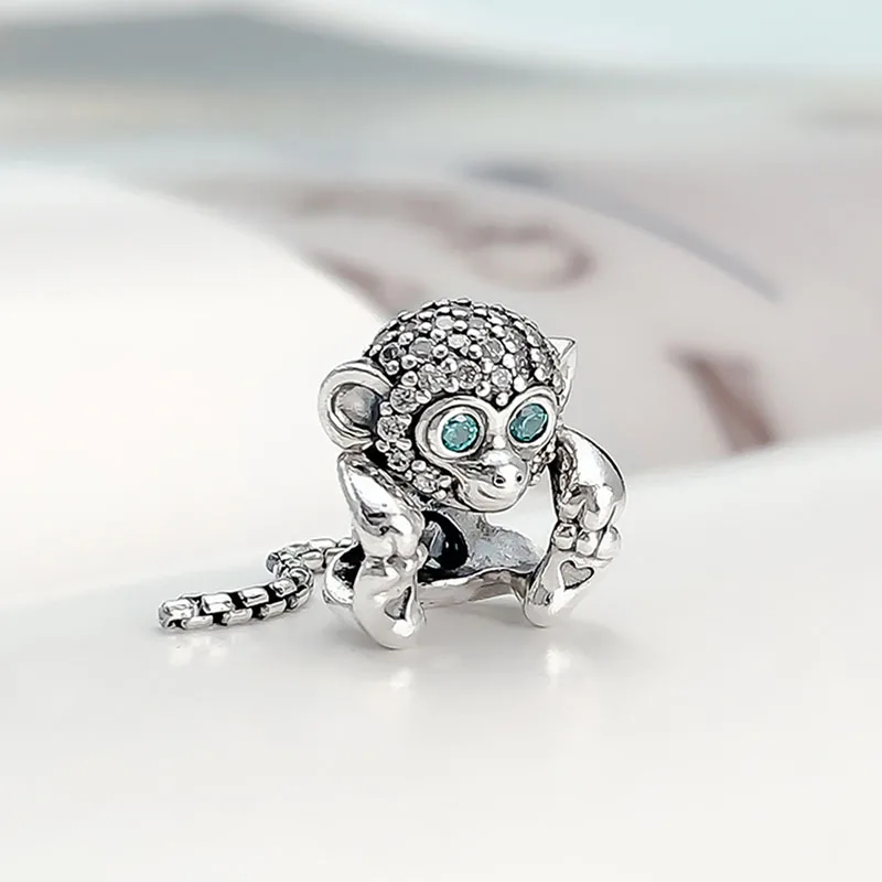 

Authentic 925 Sterling Silver Beads Mischievous Long Tailed Monkey Beads Fit Original Pandora Bracelet For Women Diy Jewelry