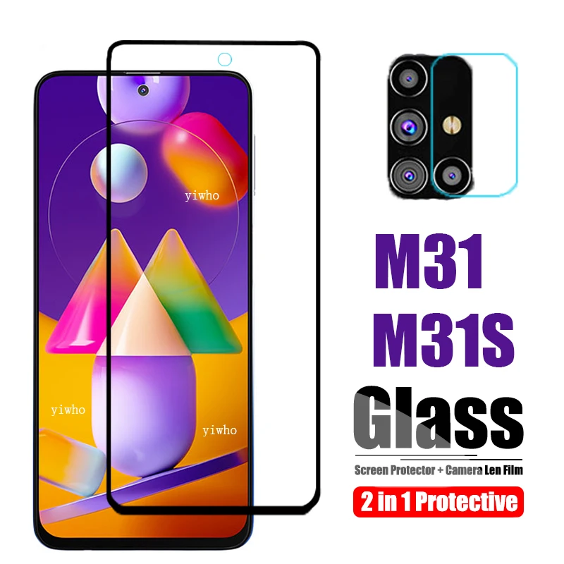 Cristal Protector para Samsung M31S, Protector de pantalla de lente de cámara de cristal para Samsung Galaxy M31 S vidrio templado con película Galaxy M 31 S