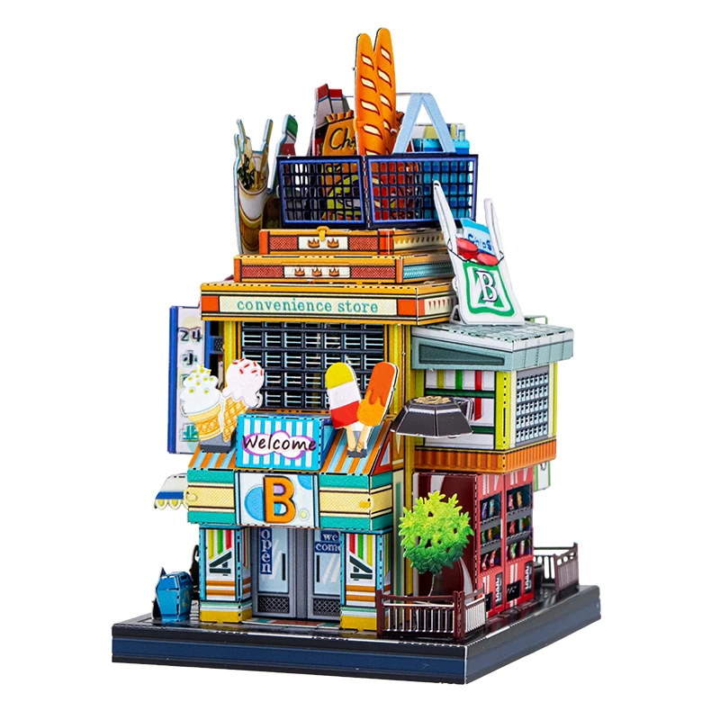 

Art Model 3D Metal Puzzle Art Tour Japan Convenience Store Model kits DIY Laser Cut Assemble Jigsaw Toy For Children