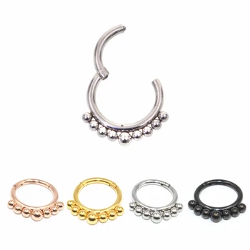 1.2x8/10mm Steel Hinged Segment Nose Rings Nipple Clicker Ear Cartilage Tragus Helix Lip Piercings Unisex Fashion Jewelry