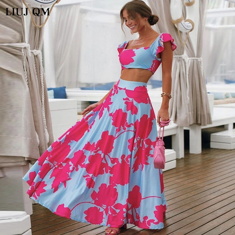 2 piece maxi skirt set