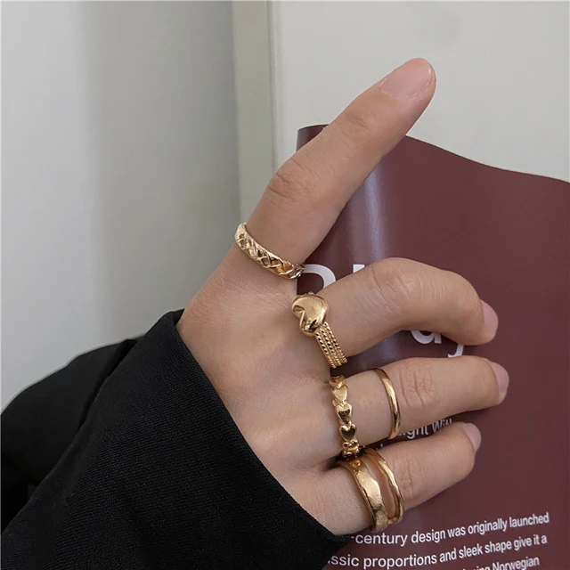 Ring Set Vintage Punk Moon Stars Rings for Women 3PCS Retro Silver Color Geometric Sun Opening Knuckle Unisex Trendy Finger Ring Jewelry