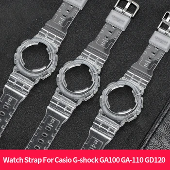 

SIKAI Silicone Transparent Watch Strap&Case For Casio G-shock GA-100 GA 110 Replacement Accessories Set For G-shock GD-120 Watch