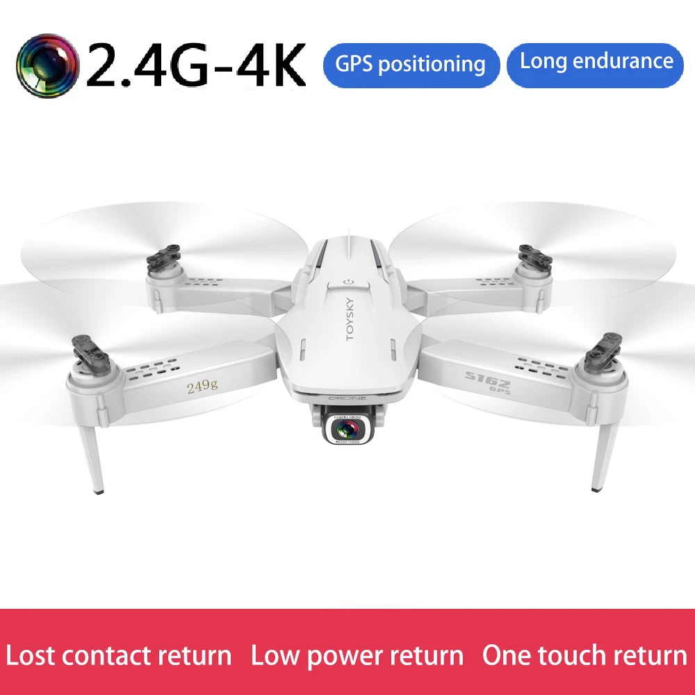 Pre-owned Offer for  S162 RC Quadcopter with 5G WiFi FPV HD Wide Angle Camera GPS Drone 4K Foldable Quadrocopter Dron VS