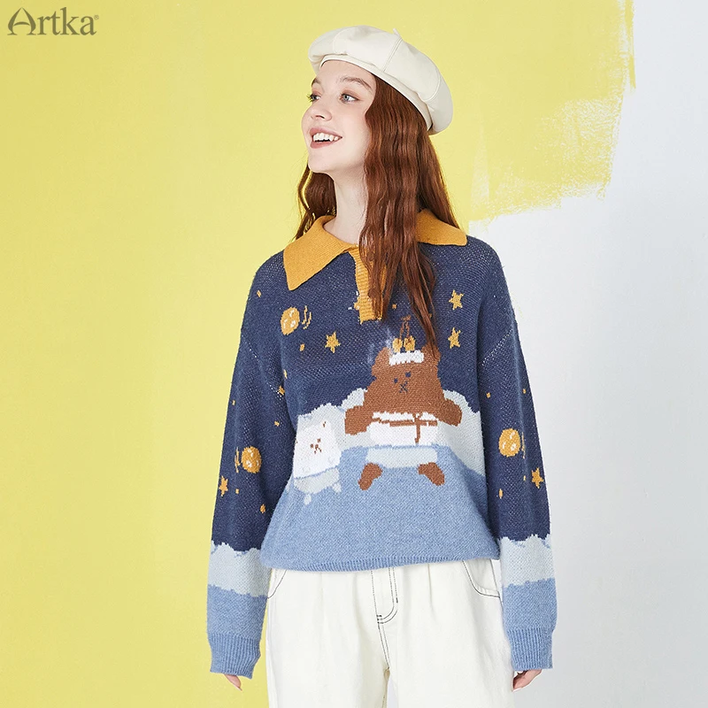 ARTKA 2020 Autumn New Women Sweater Cute Polo