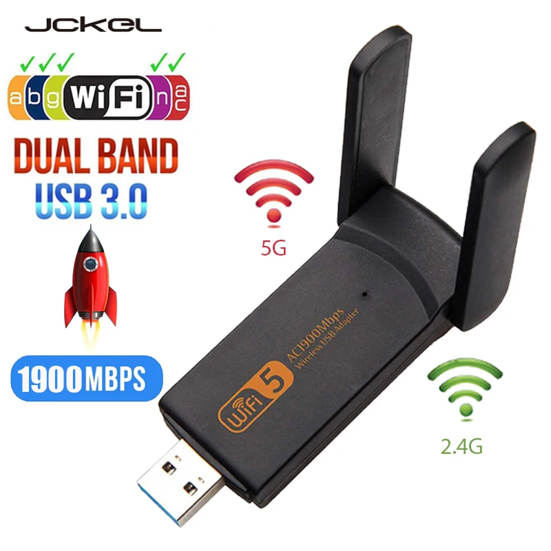 JCKEL Вай Фай адаптер 1900 М 2 4 г 5G двухдиапазонный Wi Fi USB 3 0 Бесплатный драйвер LAN Ethernet 1200 м Сетевая карта