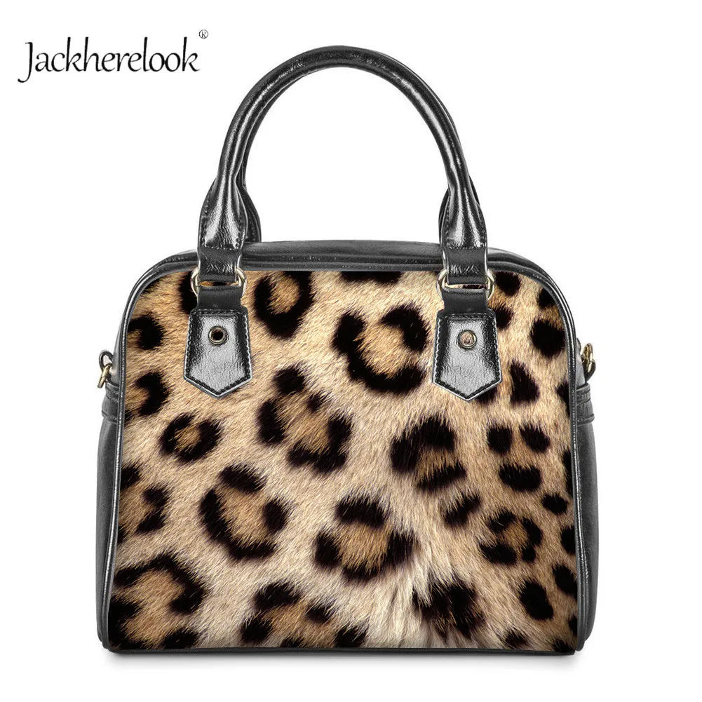 Jackherelook 3D Luxury Leopard/giraffe/zebra/tiger Fur Print Shoulder Bag Animal Strip texture Handbag Leather Messenager Totes | Багаж и