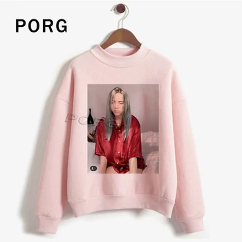 

Billie Eilish Fans Punk Harajuku Hoodies Women Oversize Harajuku Felpe Donna Gothic Design Sweatshirt Pink Clothing High Quality