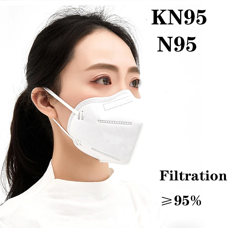 

KN95 Dustproof Anti-fog And Breathable Face Masks 95% Filtration Masks Features Washable Reusable in stock