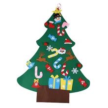 3 фута DIY войлочный комплект для рождественской елки+ 26 шт. съемные украшения, настенные подвесные рождественские подарки для рождественских украшений