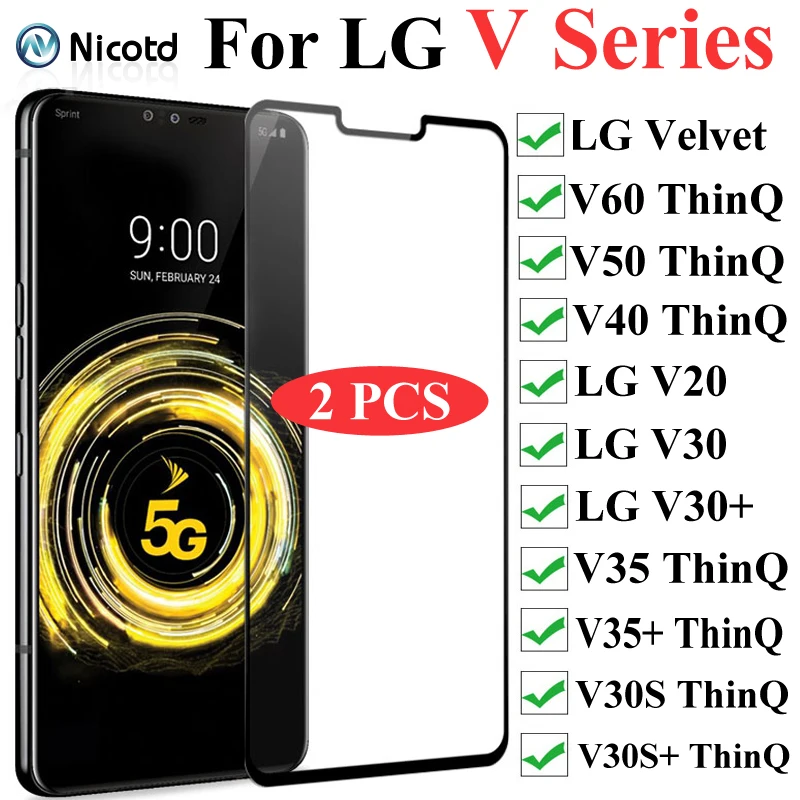 2 шт изогнутые края полное покрытие закаленное стекло для LG бархат V30 V30S V35 V40 V50 ThinQ