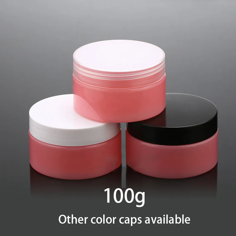 100g Empty Pink Plastic Jar Cosmetic Cream Container Refillable Honey Gel Lotion Candy Spice Travel Packaging Storage Bottles | Красота и
